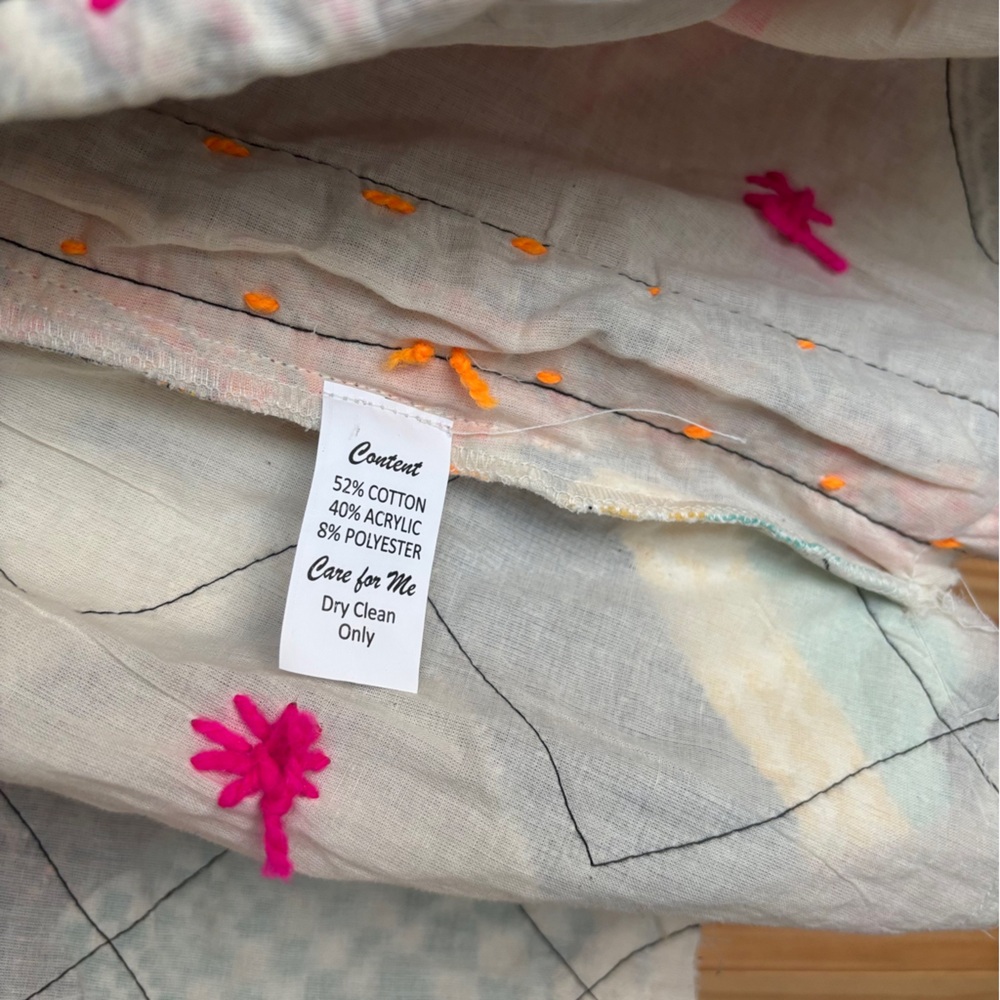 🆕 A Rare Bird Patchwork Multicolor Open Front Cardigan OS - Picture 16 of 16